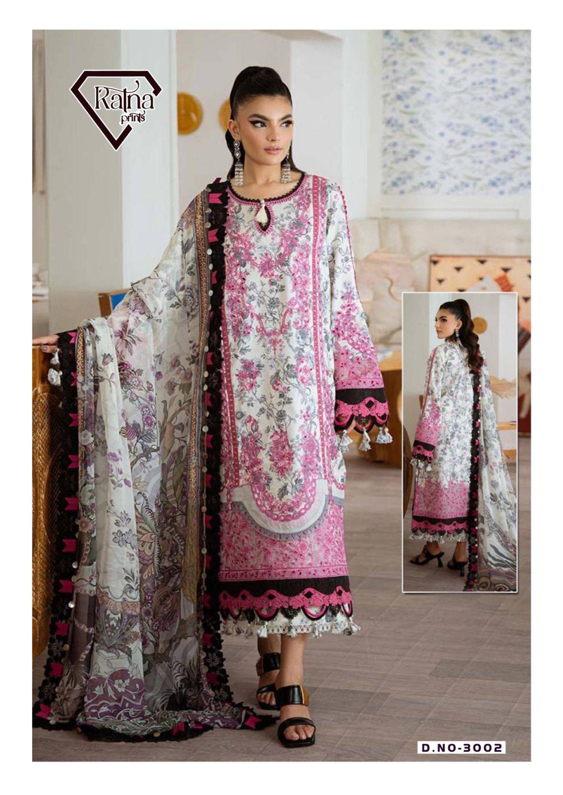 Qalamkar Vol-1 By Ratna Prints 3001 To 3004 Series Beautiful Festive Suits Stylish Fancy Colorful Party Wear & Occasional Wear Heavy Cotton Lawn Dresses At Wholesale Price