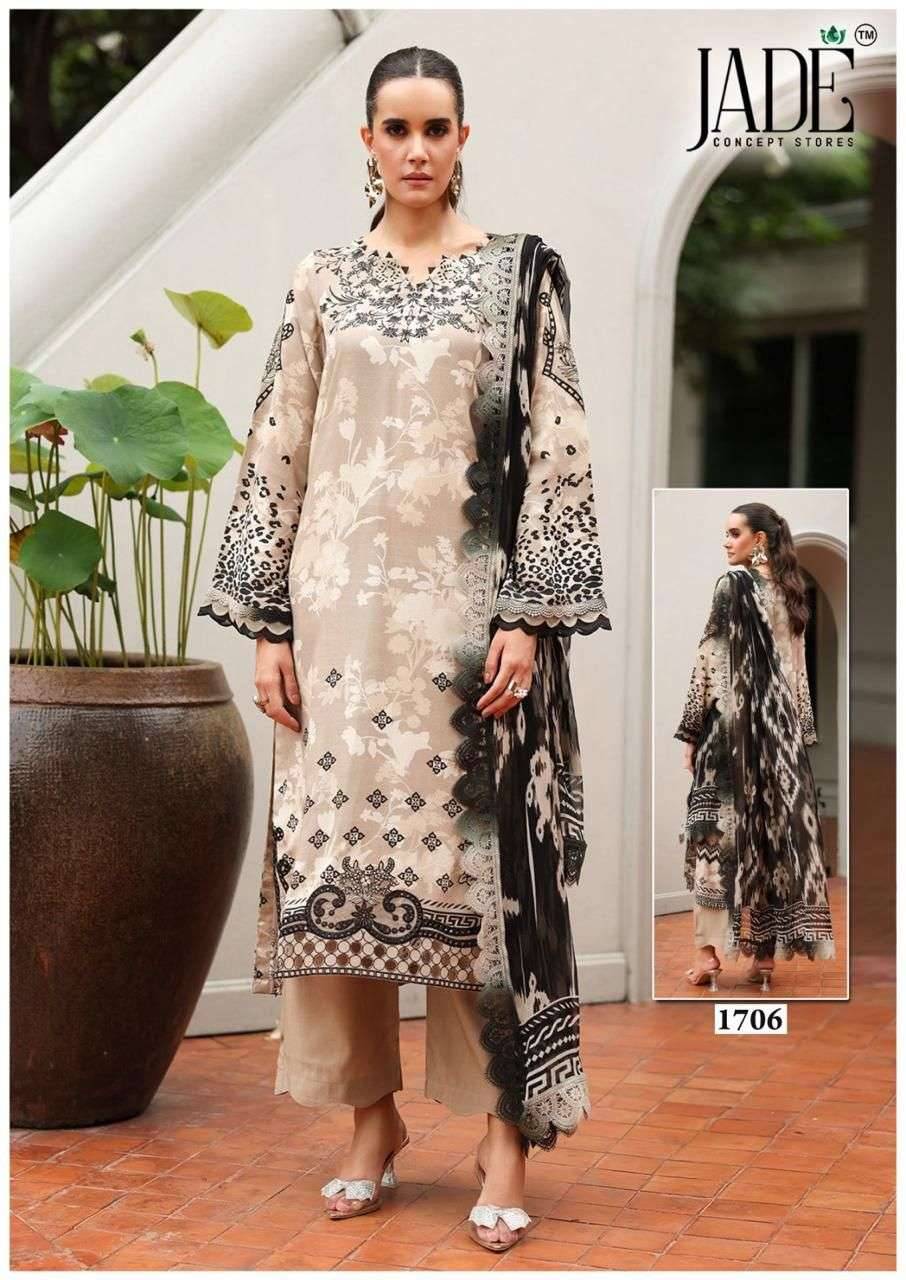 Bin Saeed Vol-17 By Jade 1701 To 1706 Series Beautiful Festive Suits Stylish Fancy Colorful Casual Wear & Ethnic Wear Pure Lawn Cotton Print Dresses At Wholesale Price