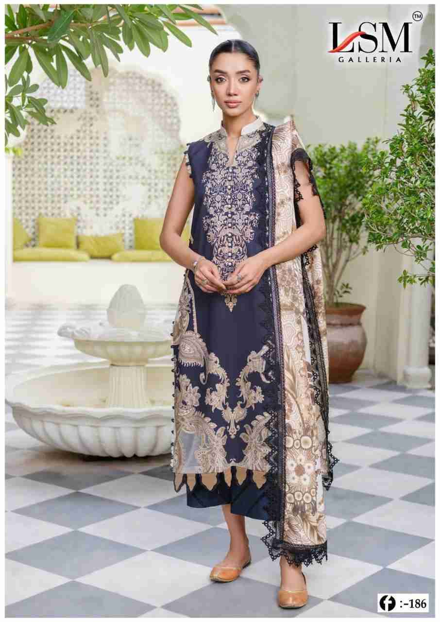 Firdous Queen Vol-18 By Lsm Galleria 181 To 186 Series Beautiful Stylish Festive Suits Fancy Colorful Casual Wear & Ethnic Wear & Ready To Wear Pure Cotton Print Dresses At Wholesale Price