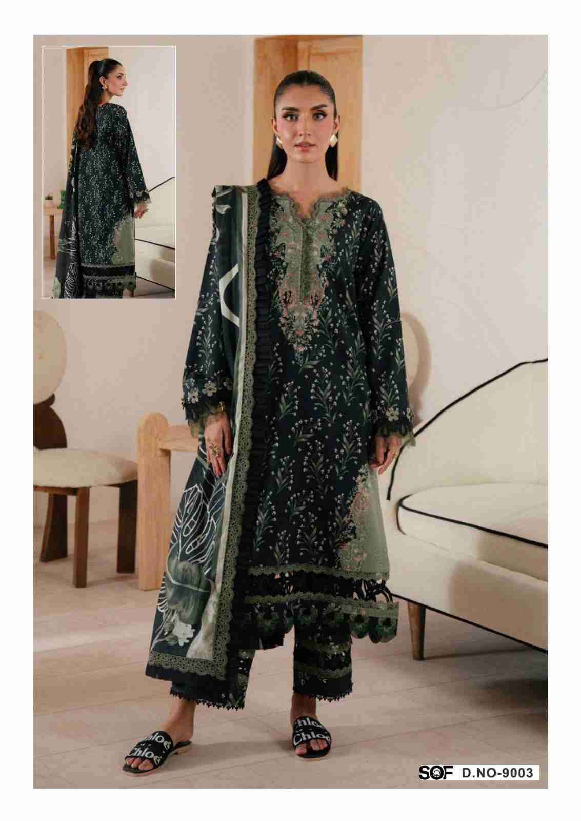 Aliya.B Vol-9 By Shree Om Fab 9001 To 9006 Series Beautiful Festive Suits Stylish Fancy Colorful Casual Wear & Ethnic Wear Pure Lawn Digital Print Dresses At Wholesale Price