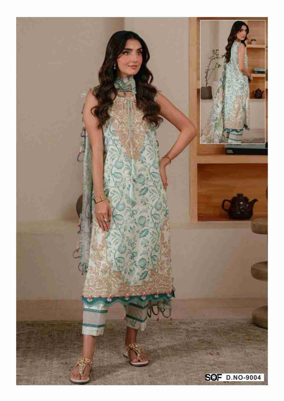 Aliya.B Vol-9 By Shree Om Fab 9001 To 9006 Series Beautiful Festive Suits Stylish Fancy Colorful Casual Wear & Ethnic Wear Pure Lawn Digital Print Dresses At Wholesale Price