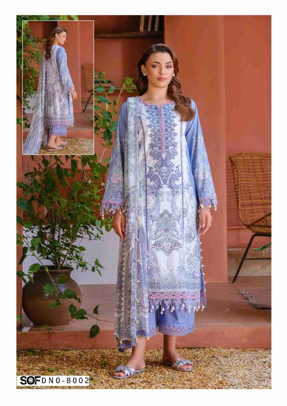 Saira Rizwan Vol-8 By Shree Om Fab 8001 To 8006 Series Designer Pakistani Suits Beautiful Fancy Stylish Colorful Party Wear & Occasional Wear Pure Lawn With Embroidery Dresses At Wholesale Price