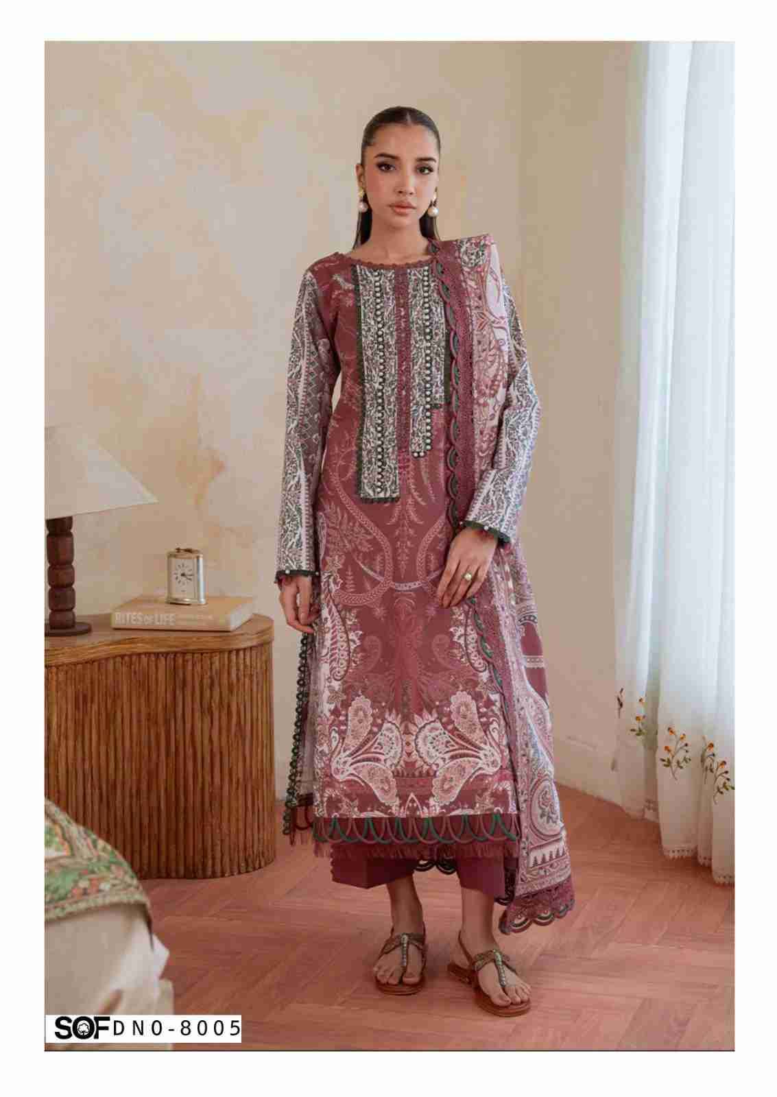 Saira Rizwan Vol-8 By Shree Om Fab 8001 To 8006 Series Designer Pakistani Suits Beautiful Fancy Stylish Colorful Party Wear & Occasional Wear Pure Lawn With Embroidery Dresses At Wholesale Price