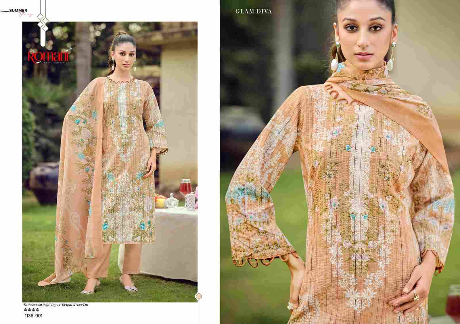 Richa By Romani 1136-001 To 1136-008 Series Beautiful Festive Suits Stylish Fancy Colorful Casual Wear & Ethnic Wear Soft Cotton Print Dresses At Wholesale Price