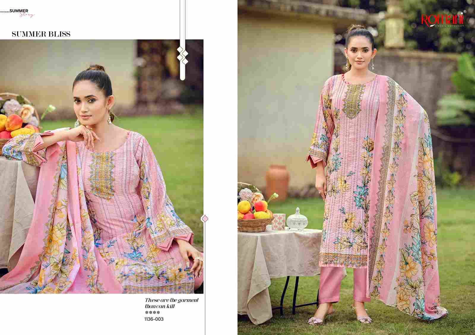 Richa By Romani 1136-001 To 1136-008 Series Beautiful Festive Suits Stylish Fancy Colorful Casual Wear & Ethnic Wear Soft Cotton Print Dresses At Wholesale Price