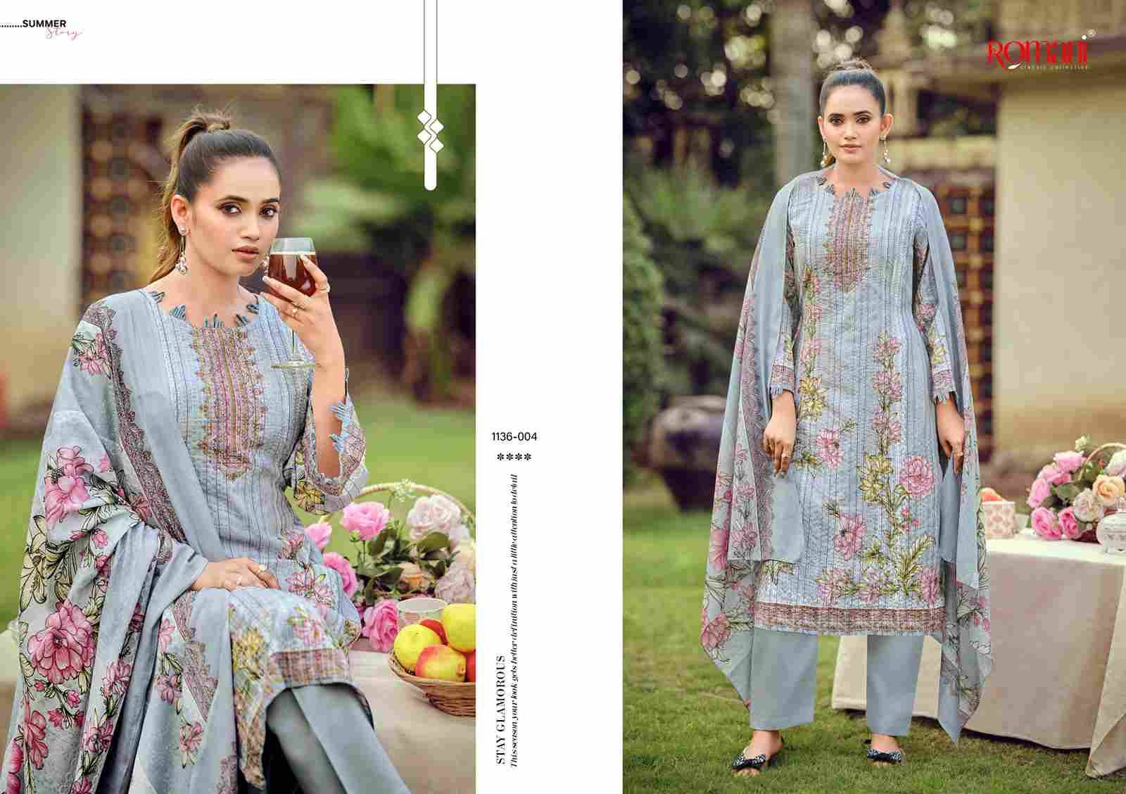 Richa By Romani 1136-001 To 1136-008 Series Beautiful Festive Suits Stylish Fancy Colorful Casual Wear & Ethnic Wear Soft Cotton Print Dresses At Wholesale Price