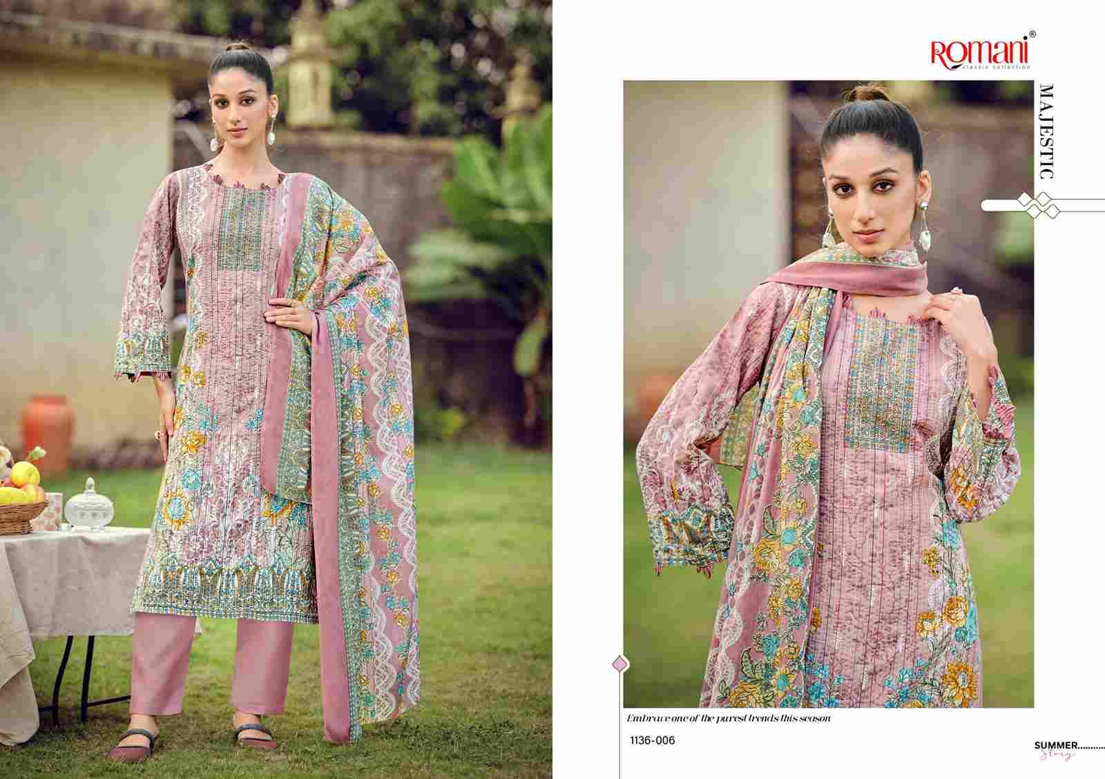 Richa By Romani 1136-001 To 1136-008 Series Beautiful Festive Suits Stylish Fancy Colorful Casual Wear & Ethnic Wear Soft Cotton Print Dresses At Wholesale Price