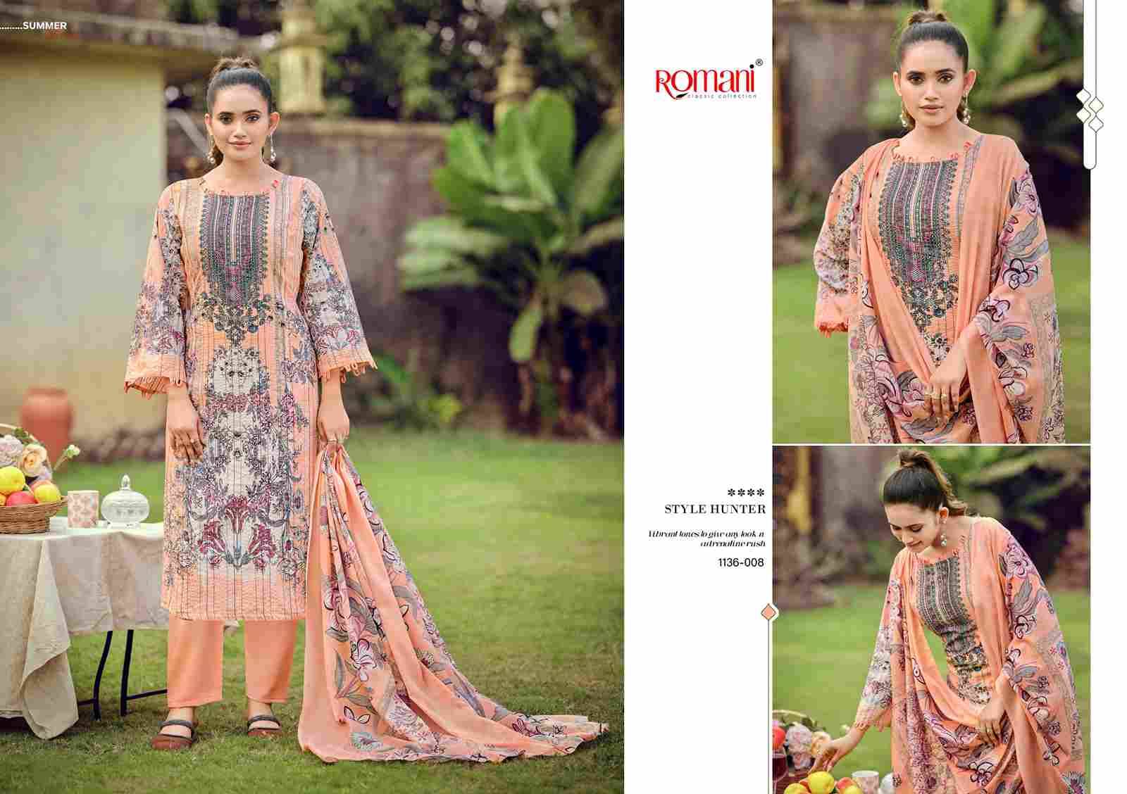 Richa By Romani 1136-001 To 1136-008 Series Beautiful Festive Suits Stylish Fancy Colorful Casual Wear & Ethnic Wear Soft Cotton Print Dresses At Wholesale Price