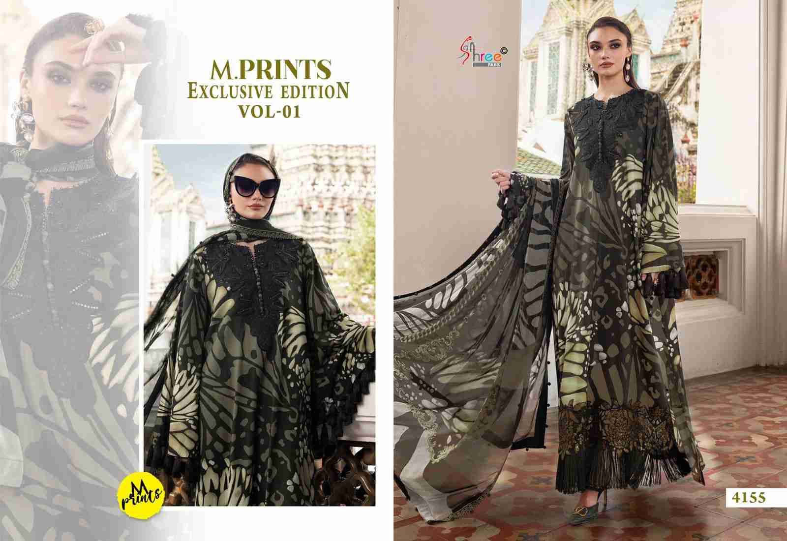 M.Print Exclusive Edition Vol-1 By Shree Fabs 4155 To 4158 Designer Pakistani Suits Collection Beautiful Stylish Fancy Colorful Party Wear & Ethnic Wear Pure Cotton With Embroidery Dresses At Wholesale Price