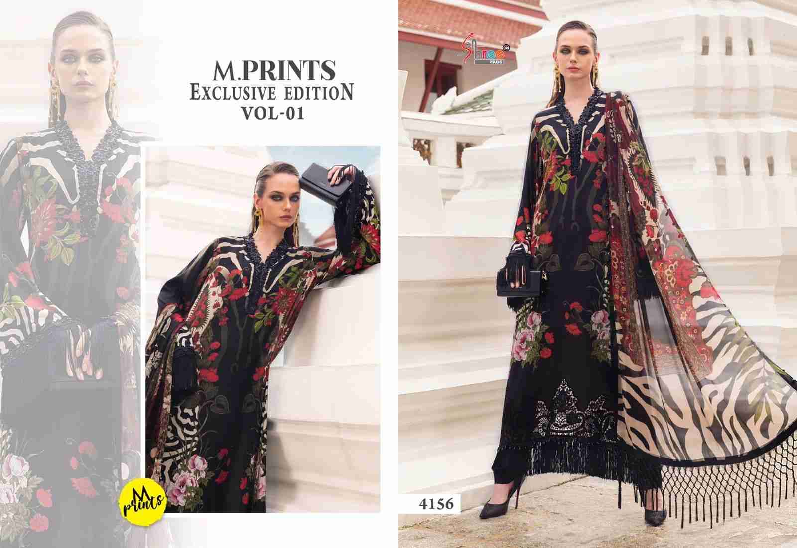 M.Print Exclusive Edition Vol-1 By Shree Fabs 4155 To 4158 Designer Pakistani Suits Collection Beautiful Stylish Fancy Colorful Party Wear & Ethnic Wear Pure Cotton With Embroidery Dresses At Wholesale Price