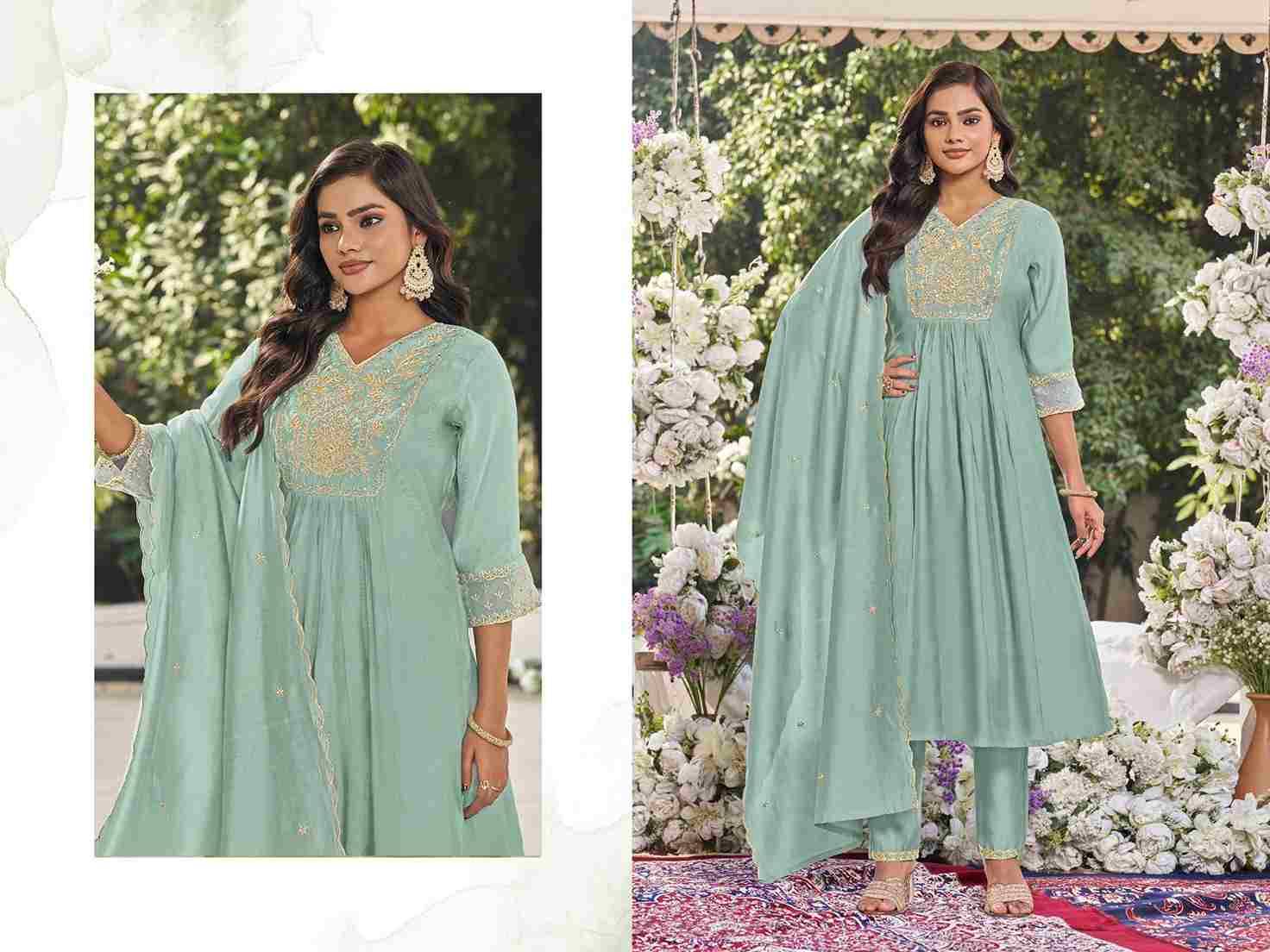 Noor Vol-1 By Vamika 7222-A To 7222-D Series Designer Beautiful Navratri Collection Occasional Wear & Party Wear Heavy Viscose Chanderi Dresses At Wholesale Price