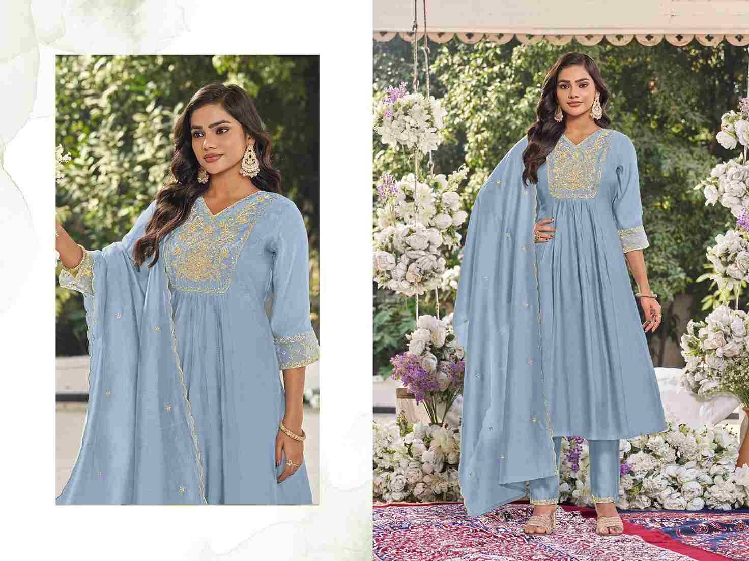 Noor Vol-1 By Vamika 7222-A To 7222-D Series Designer Beautiful Navratri Collection Occasional Wear & Party Wear Heavy Viscose Chanderi Dresses At Wholesale Price