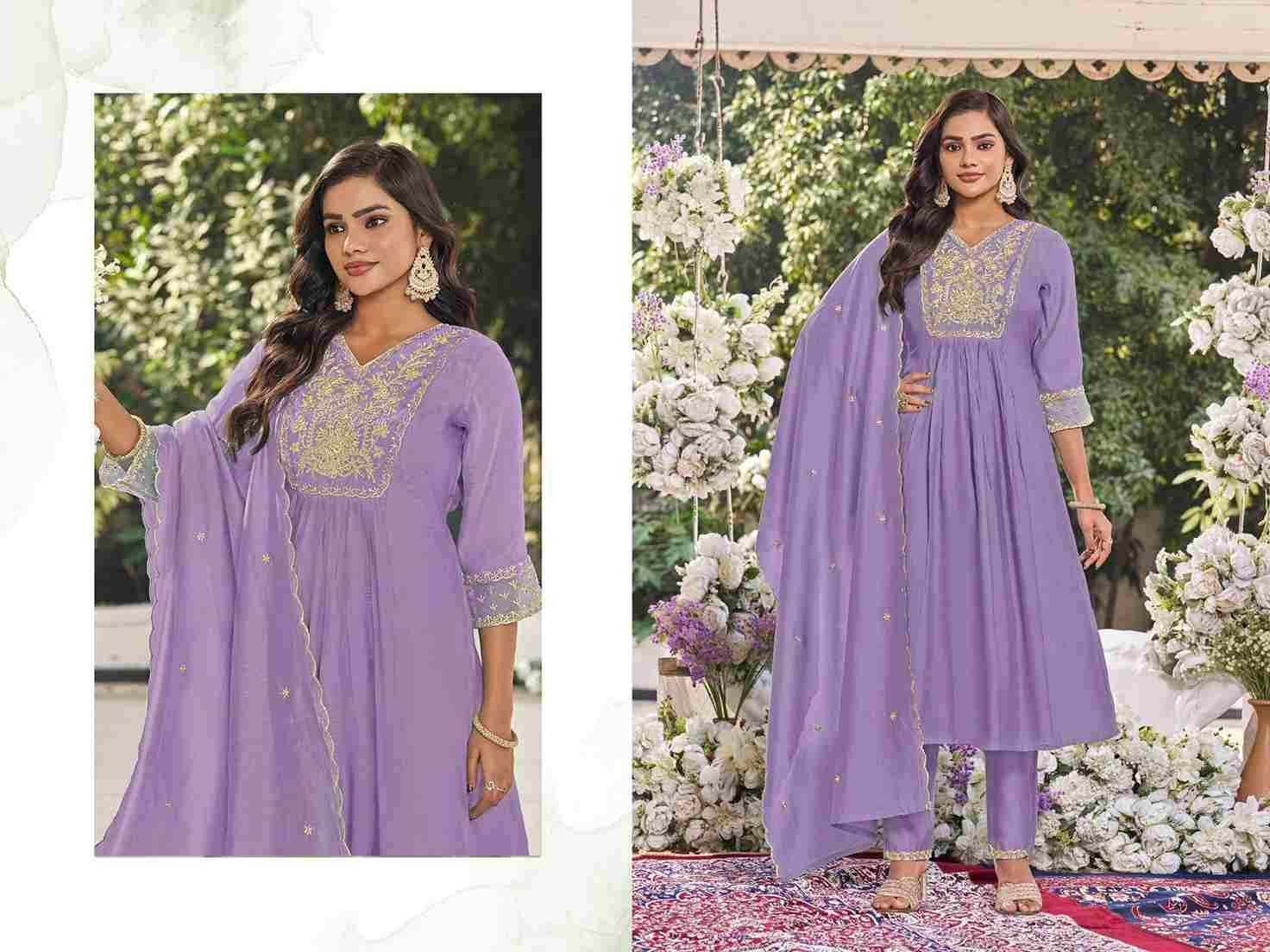 Noor Vol-1 By Vamika 7222-A To 7222-D Series Designer Beautiful Navratri Collection Occasional Wear & Party Wear Heavy Viscose Chanderi Dresses At Wholesale Price