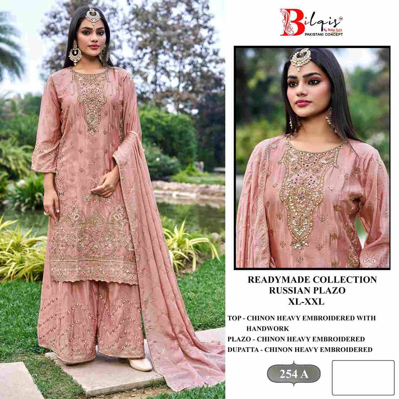 Bilqis 254 Colours By Bilqis 254-A To 254-D Series Beautiful Pakistani Suits Stylish Fancy Colorful Party Wear & Occasional Wear Heavy Chinnon Embroidery Dresses At Wholesale Price