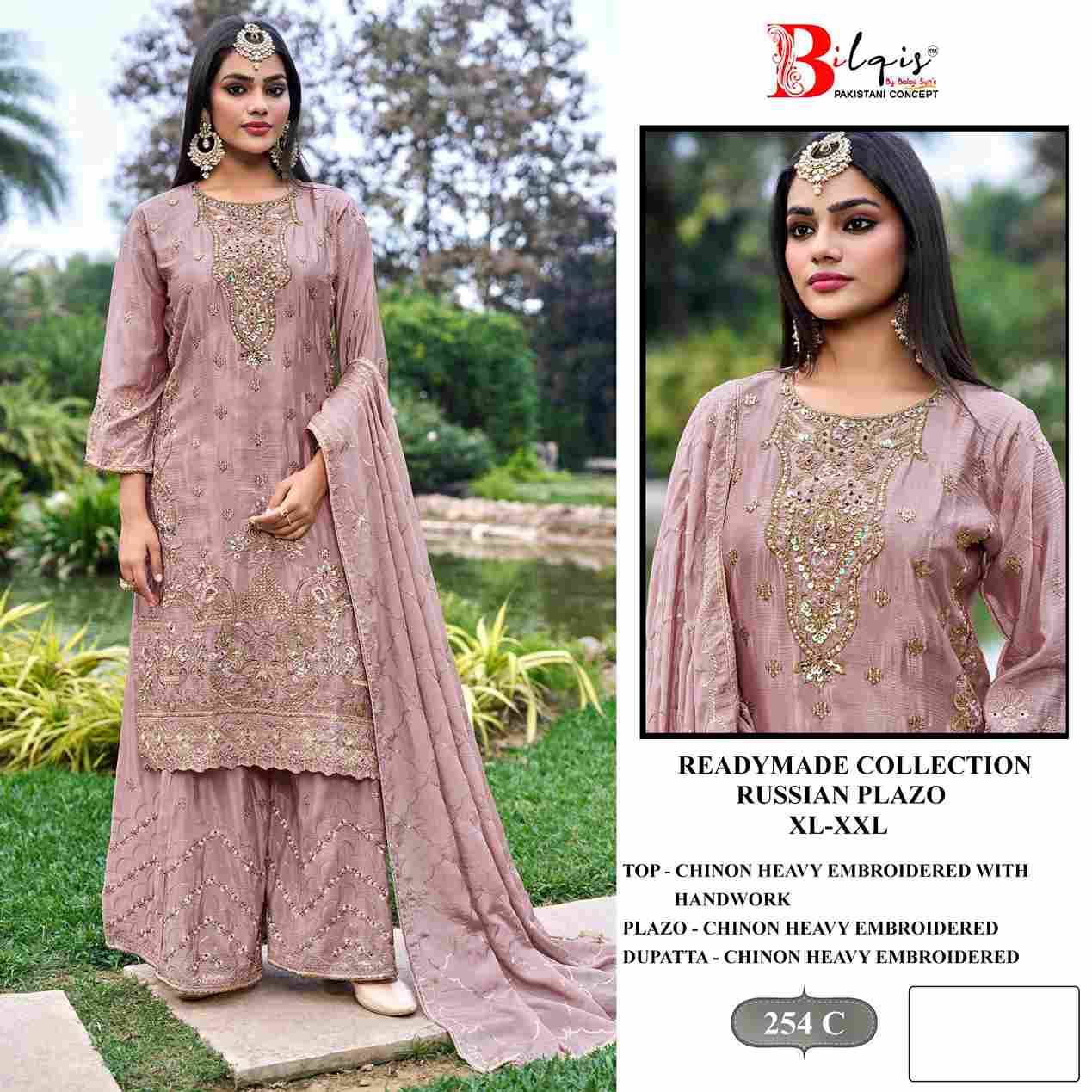 Bilqis 254 Colours By Bilqis 254-A To 254-D Series Beautiful Pakistani Suits Stylish Fancy Colorful Party Wear & Occasional Wear Heavy Chinnon Embroidery Dresses At Wholesale Price
