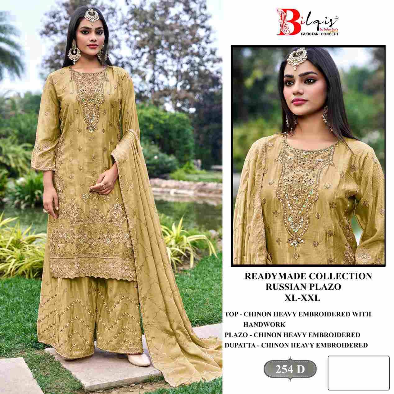 Bilqis 254 Colours By Bilqis 254-A To 254-D Series Beautiful Pakistani Suits Stylish Fancy Colorful Party Wear & Occasional Wear Heavy Chinnon Embroidery Dresses At Wholesale Price