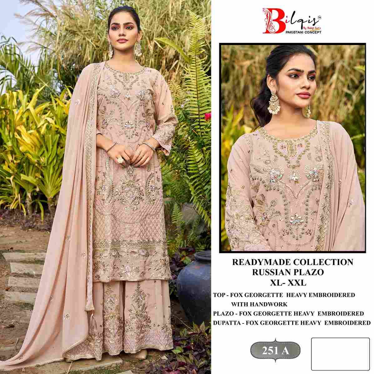 Bilqis 251 Colours By Bilqis 251-A To 251-D Series Beautiful Pakistani Suits Stylish Fancy Colorful Party Wear & Occasional Wear Faux Georgette Embroidery Dresses At Wholesale Price