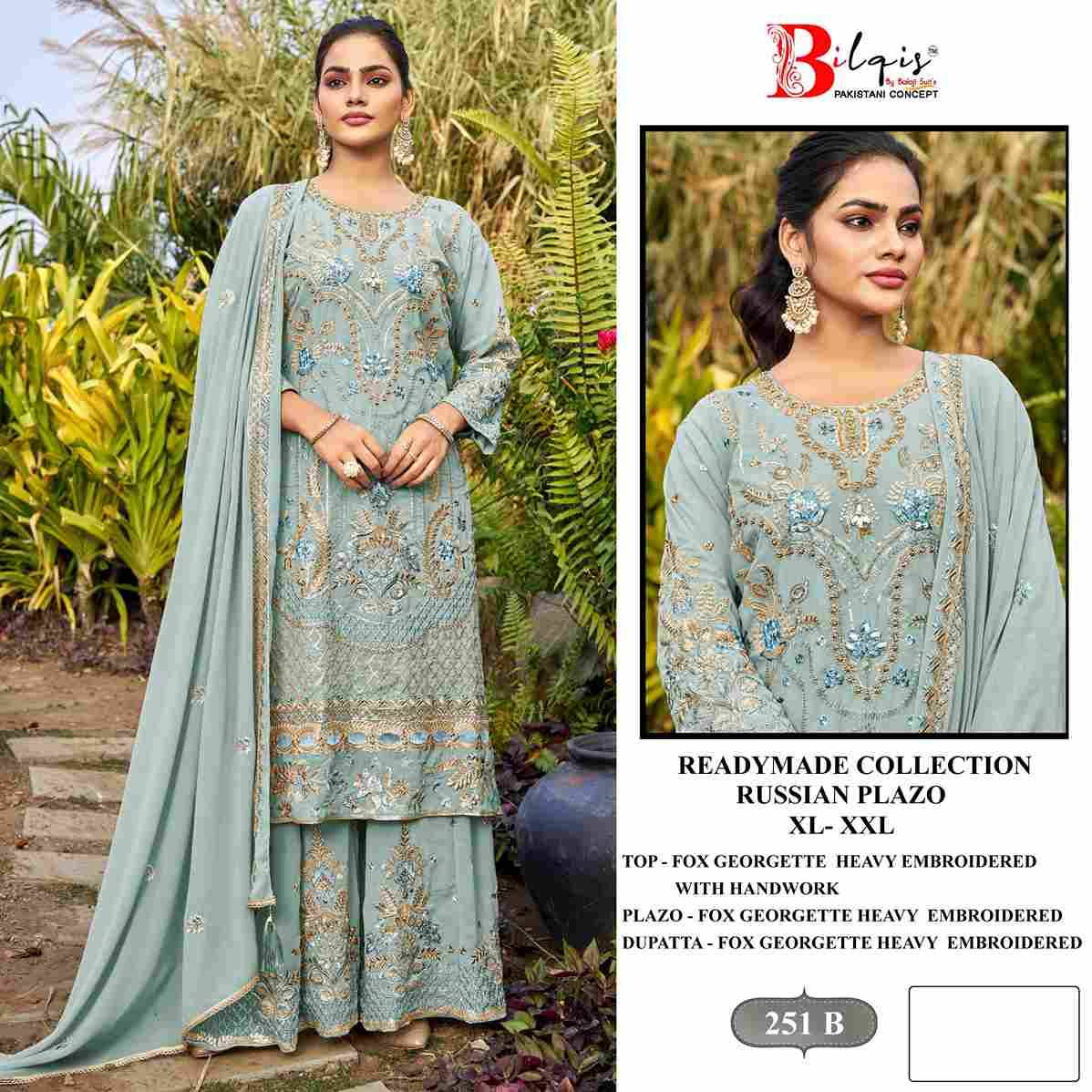 Bilqis 251 Colours By Bilqis 251-A To 251-D Series Beautiful Pakistani Suits Stylish Fancy Colorful Party Wear & Occasional Wear Faux Georgette Embroidery Dresses At Wholesale Price