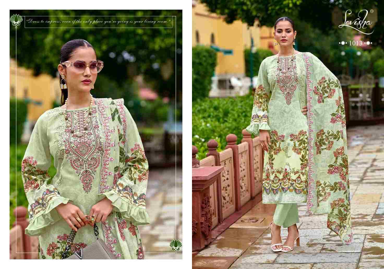 Mariyam Vol-1 By Levisha 1001 To 1008 Series Designer Festive Suits Collection Beautiful Stylish Fancy Colorful Party Wear & Occasional Wear Cambric Lawn Cotton Print With Embroidery Dresses At Wholesale Price