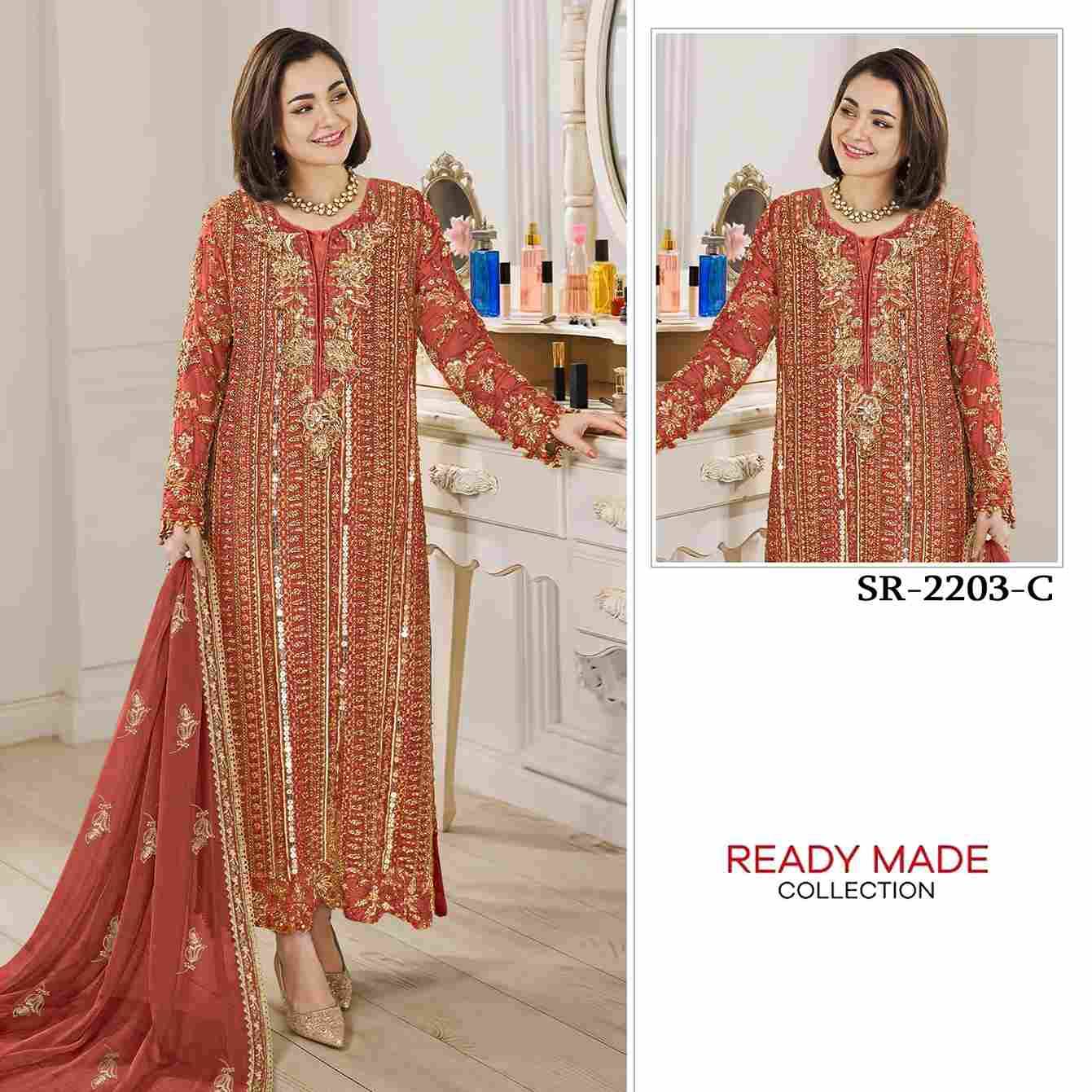 Shree Fabs Hit Design SR-2203 Colours By Shree Fabs SR-2203-A To SR-2203-D Series Beautiful Stylish Pakistani Suits Fancy Colorful Casual Wear & Ethnic Wear & Ready To Wear Ragga Chiffon Embroidery Dresses At Wholesale Price