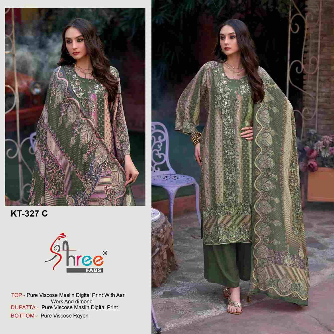 Shree Fabs Hit Design Kt-327 Colours By Shree Fabs KT-327-A To KT-327-D Series Designer Pakistani Suits Beautiful Fancy Stylish Colorful Party Wear & Occasional Wear Pure Viscose Muslin Embroidery Dresses At Wholesale Price