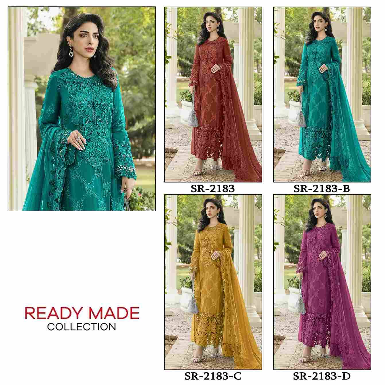 Shree Fabs Hit Design SR-2183 Colours By Shree Fabs SR-2183-A To SR-2183-D Series Beautiful Stylish Pakistani Suits Fancy Colorful Casual Wear & Ethnic Wear & Ready To Wear Chiffon Embroidery Dresses At Wholesale Price