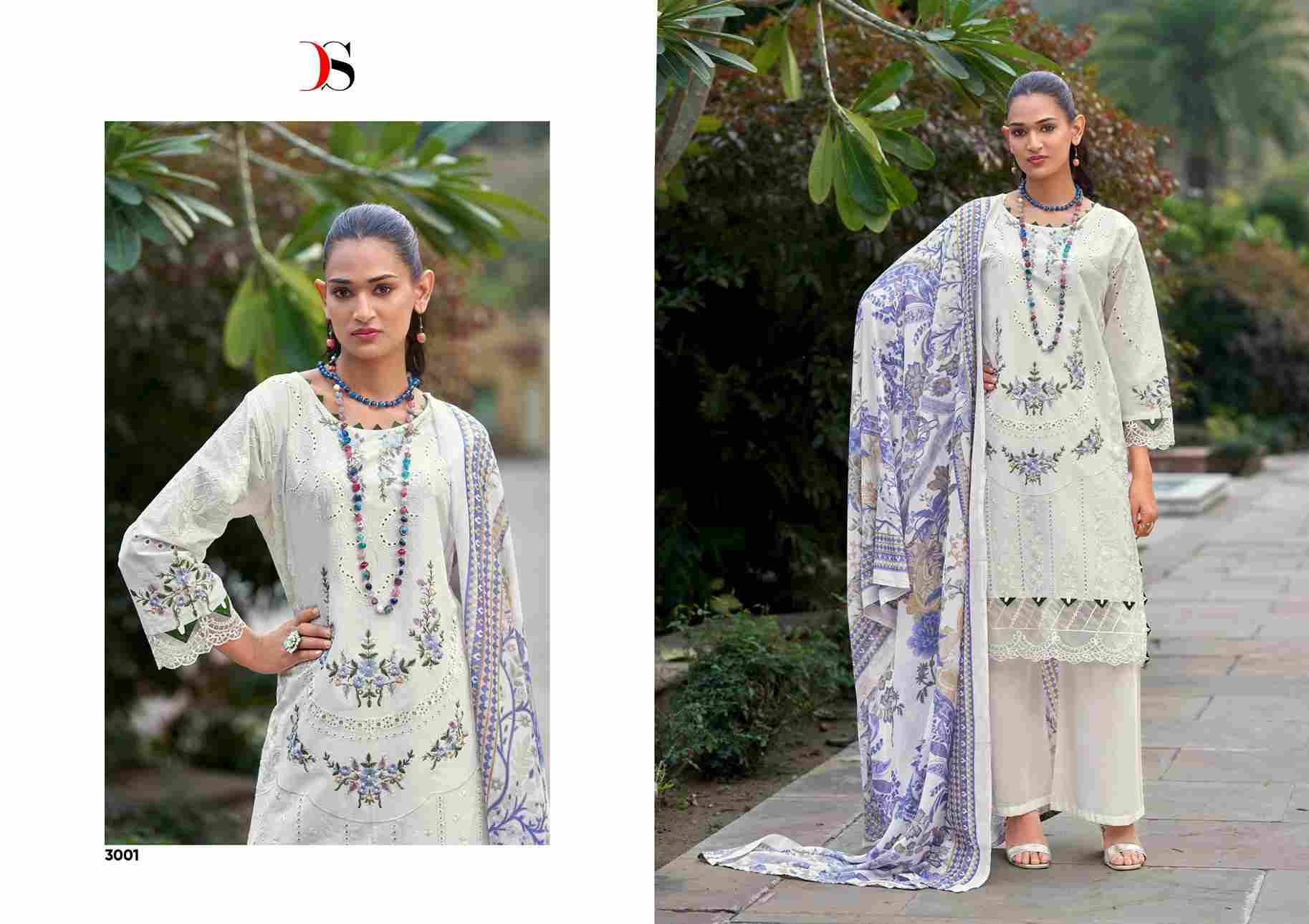 Maria.B Luxe Vol-3 By Deepsy Suits 3001 To 3006 Series Pakistani Stylish Beautiful Colourful Printed & Embroidered Party Wear & Occasional Wear Pure Cotton Dresses At Wholesale Price