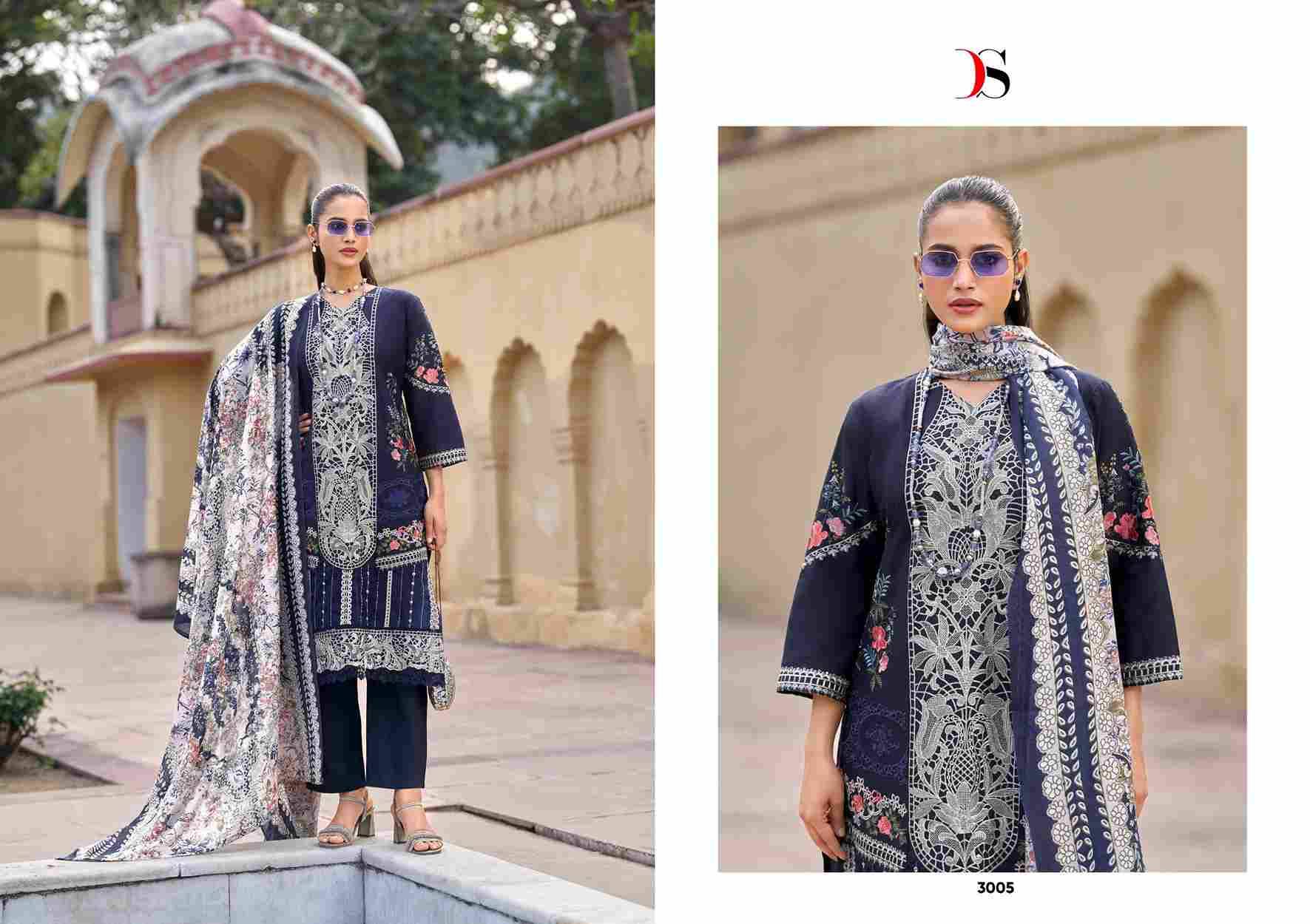 Maria.B Luxe Vol-3 By Deepsy Suits 3001 To 3006 Series Pakistani Stylish Beautiful Colourful Printed & Embroidered Party Wear & Occasional Wear Pure Cotton Dresses At Wholesale Price