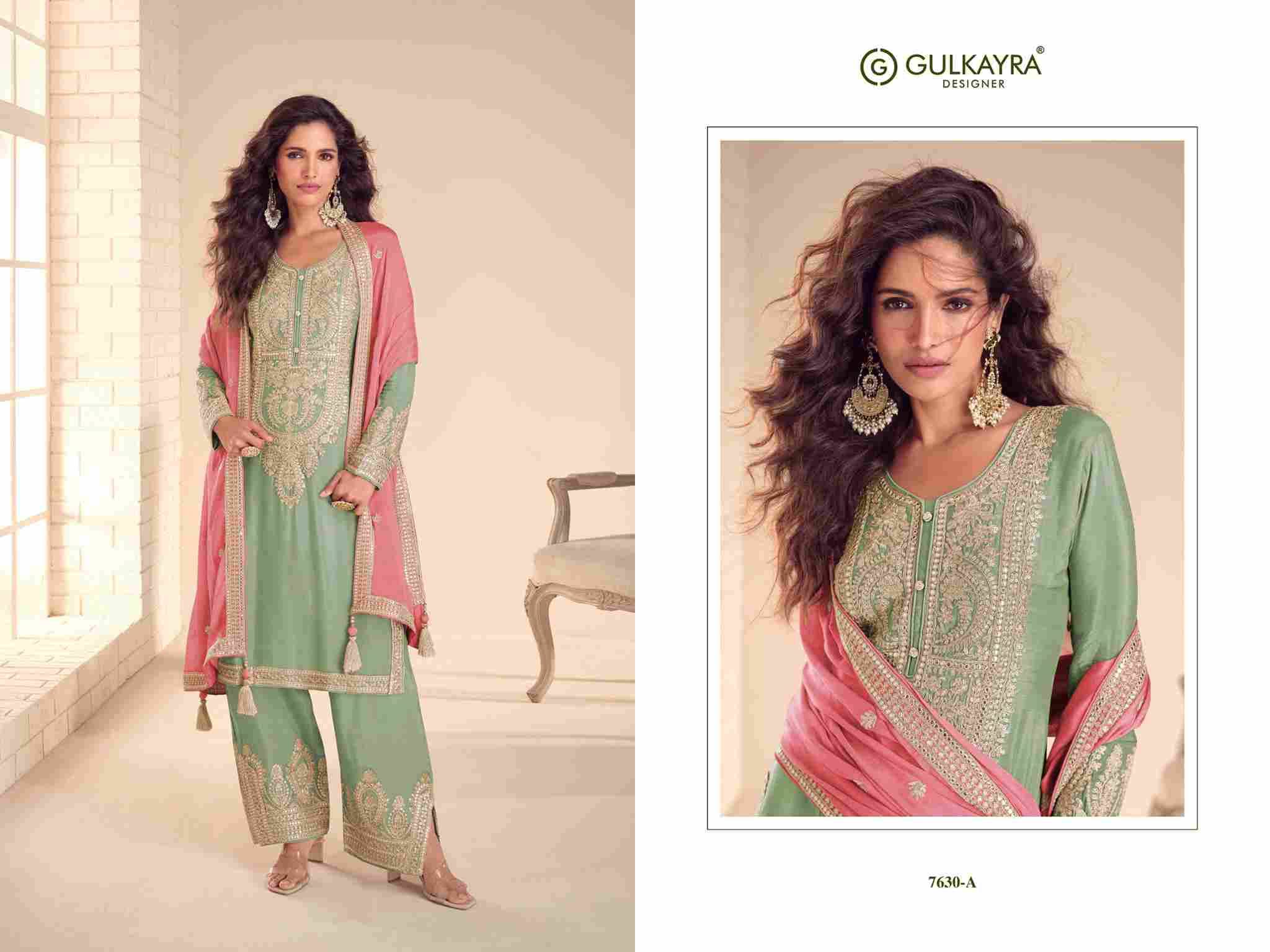 Sadika By Gulkayra Designer 7630-A To 7630-C Series Beautiful Suits Colorful Stylish Fancy Casual Wear & Ethnic Wear Real Chinnon Dresses At Wholesale Price