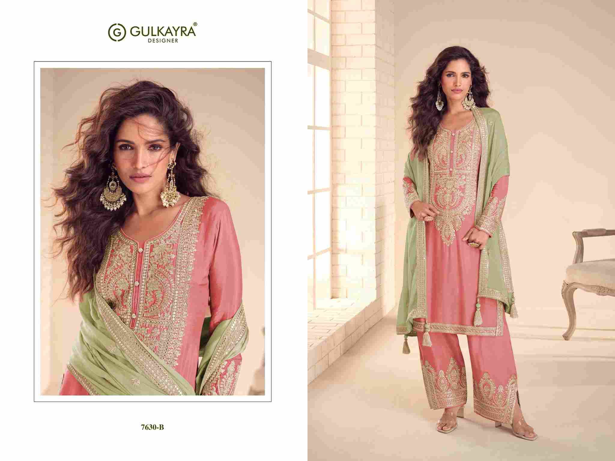 Sadika By Gulkayra Designer 7630-A To 7630-C Series Beautiful Suits Colorful Stylish Fancy Casual Wear & Ethnic Wear Real Chinnon Dresses At Wholesale Price