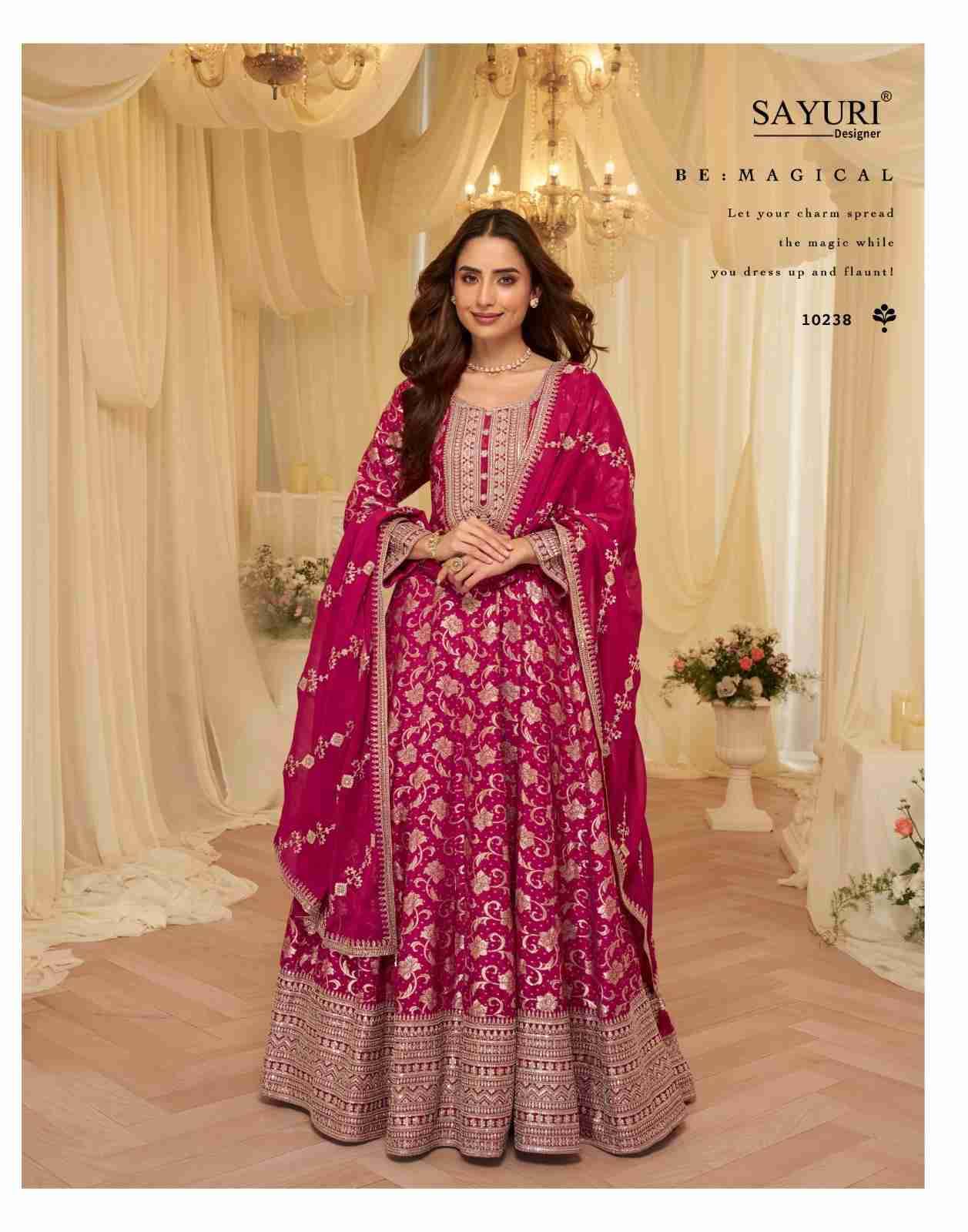 Aaradhana By Sayuri 10238 To 10240 Series Designer Festive Suits Collection Beautiful Stylish Fancy Colorful Party Wear & Occasional Wear Pure Viscose Jacquard Silk Gowns At Wholesale Price
