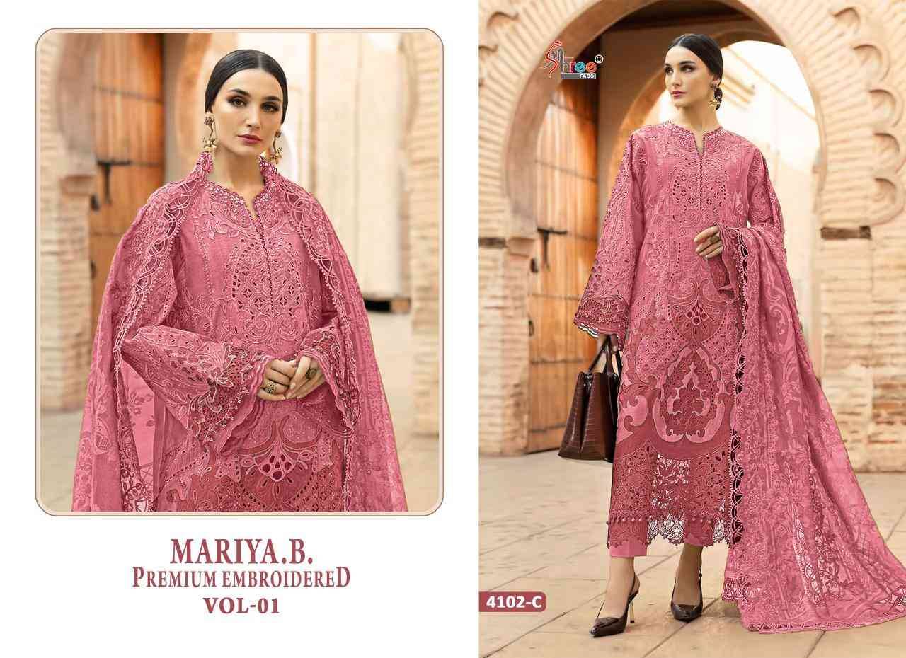 Mariya.b.Premium Embroidered Colours Vol-1 By Shree Fab Series Beautiful Stylish Pakistani Suits Fancy Colorful Casual Wear & Ethnic Wear & Ready To Wear Pure Cotton Embroidery Dresses At Wholesale Price