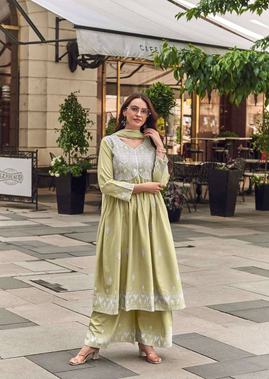 LAKHNAVI VOL 8 PLATINUM BY VAMIKA 1043-A To 1043-D Series Beautiful Stylish Sharara Suits Fancy Colorful Casual Wear & Ethnic Wear & Ready To Wear Pure Rayon Printed Dresses At Wholesale Price