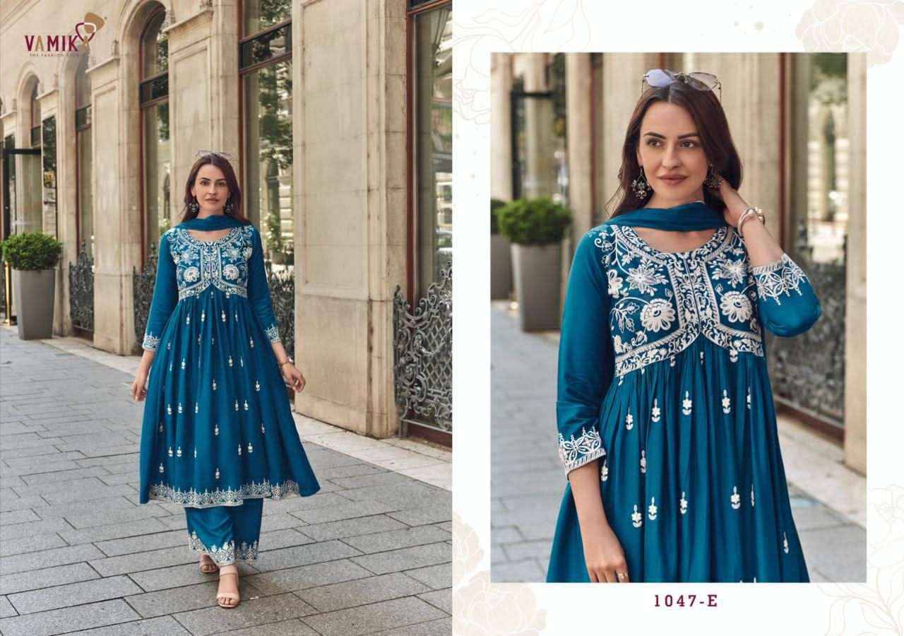 Lakhnavi Vol 8 Gold BY VAMIKA 1047-E To 1047-H Series Beautiful Stylish Sharara Suits Fancy Colorful Casual Wear & Ethnic Wear & Ready To Wear Pure Rayon Printed Dresses At Wholesale Price