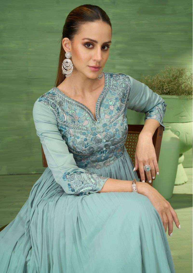 Sui Dhaga Vol 6 by Vamika 3221 to 3224 Series Designer Stylish Fancy Colorful Beautiful Party Wear & Ethnic Wear Collection Heavy Georgette Designer Gown At Wholesale Price