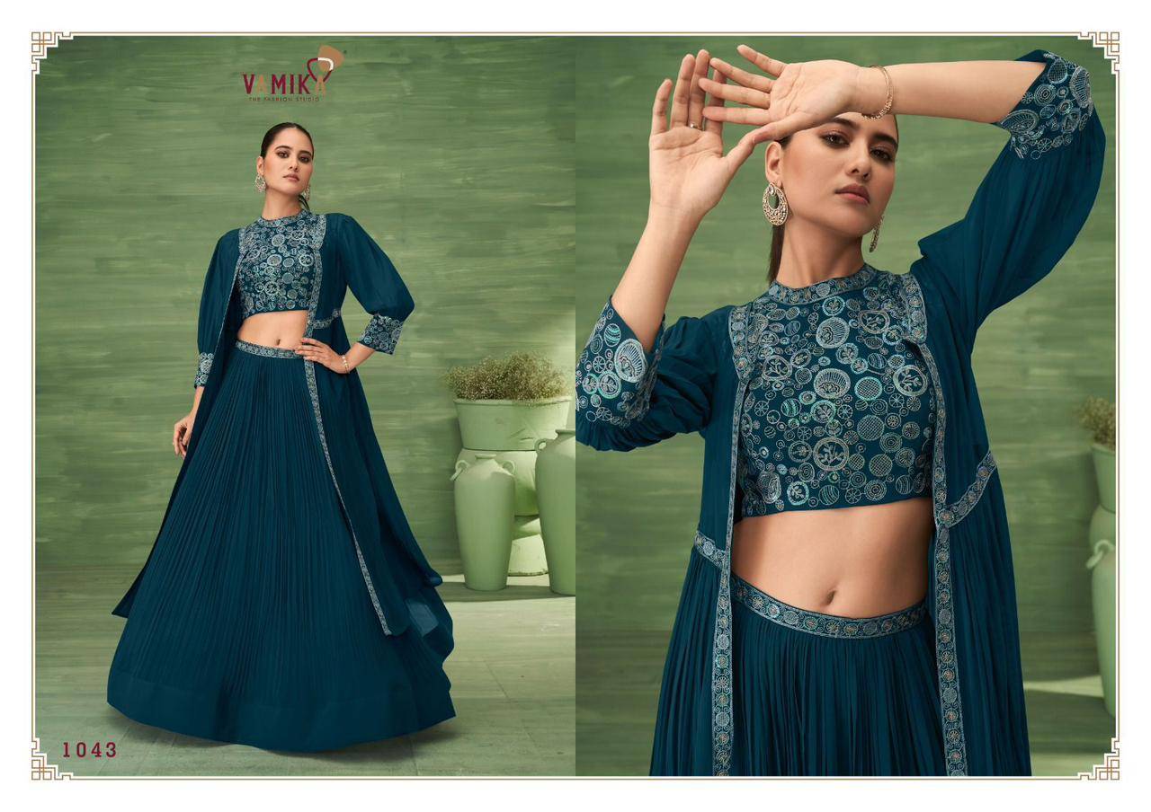 Celebrity Vol 5 By Vamika 1043 to 1045 Series Designer Stylish Fancy Colorful Beautiful Party Wear & Ethnic Wear Collection  Heavy CHINON With Heavy Work At Wholesale Price