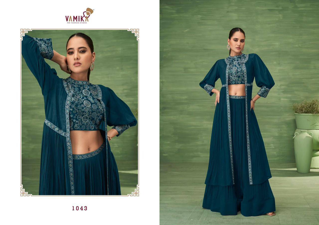 Celebrity Vol 5 By Vamika 1043 to 1045 Series Designer Stylish Fancy Colorful Beautiful Party Wear & Ethnic Wear Collection  Heavy CHINON With Heavy Work At Wholesale Price