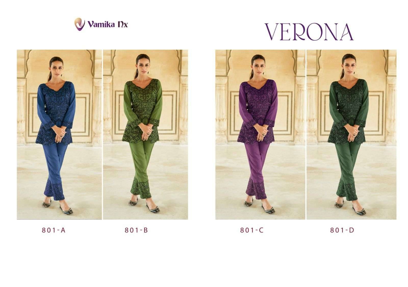 Verona vy Vamika nx 801 A to 801 D Series Designer Stylish Fancy Colorful Beautiful Party Wear & Ethnic Wear Collection rayon tops At Wholesale Price