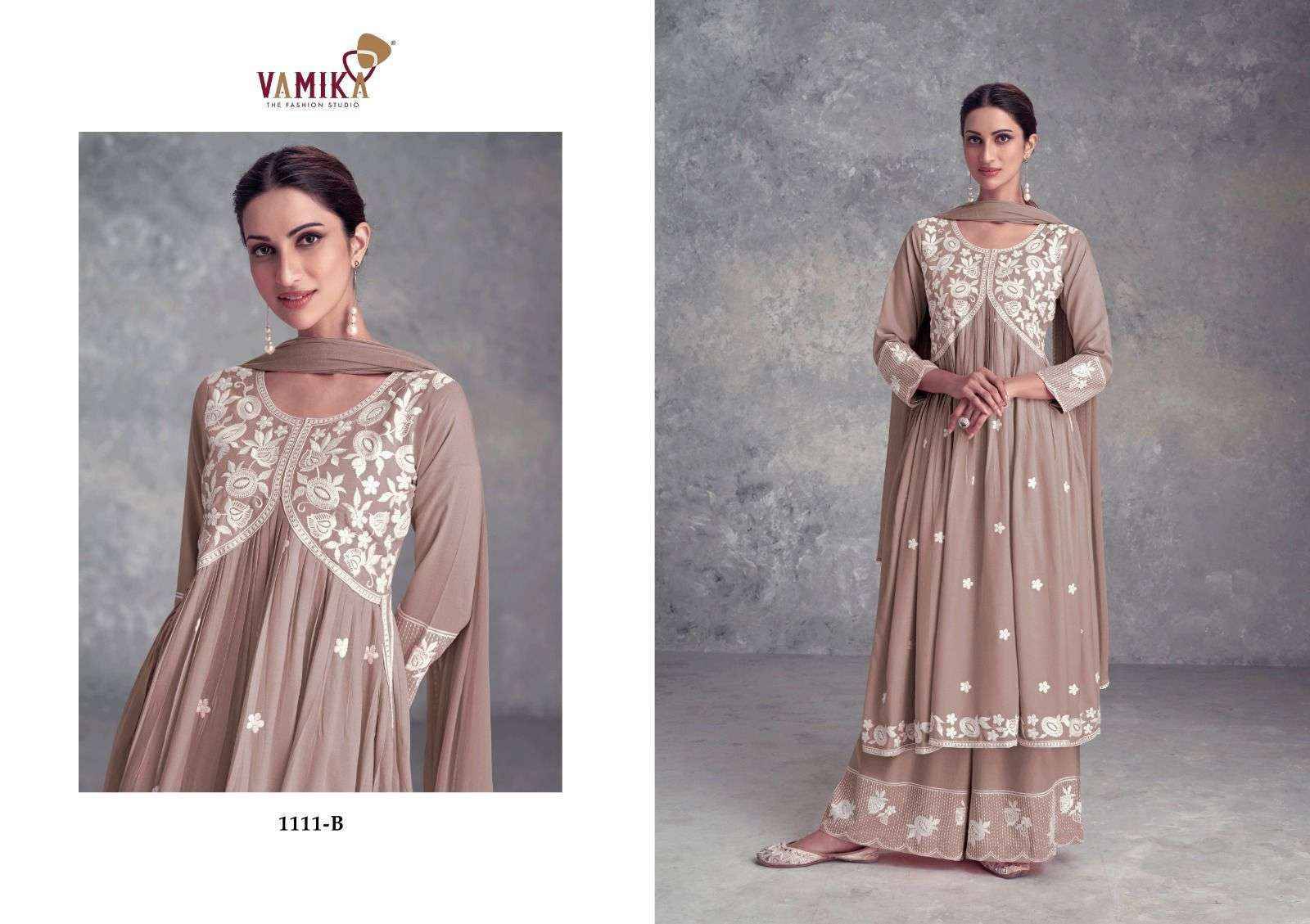 AADHIRA VOL 9 by Vamika nx 1111 A to 1111 E Series Designer Stylish Fancy Colorful Beautiful Party Wear & Ethnic Wear Collection lukhnowi readymade suits At Wholesale Price