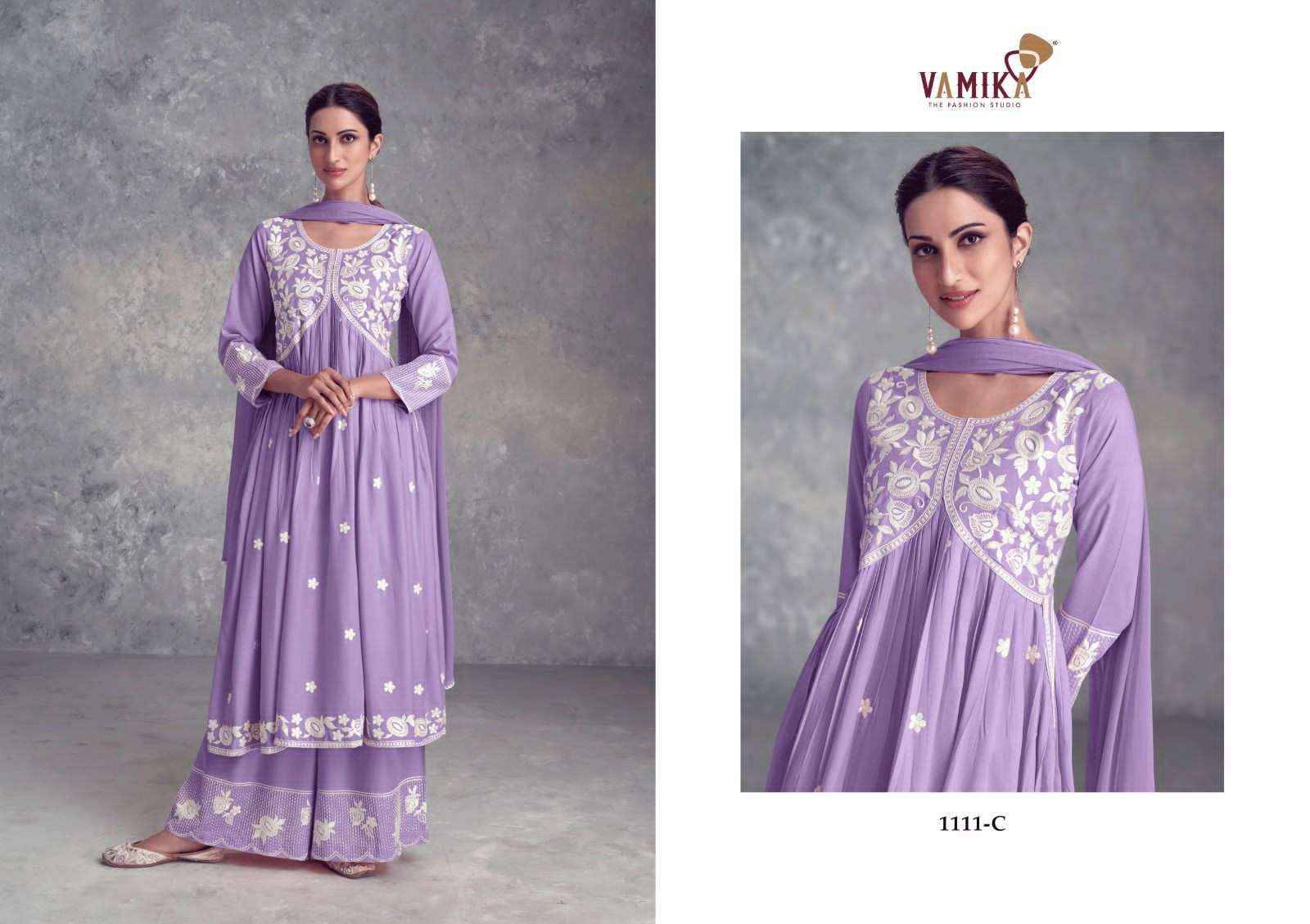 AADHIRA VOL 9 by Vamika nx 1111 A to 1111 E Series Designer Stylish Fancy Colorful Beautiful Party Wear & Ethnic Wear Collection lukhnowi readymade suits At Wholesale Price