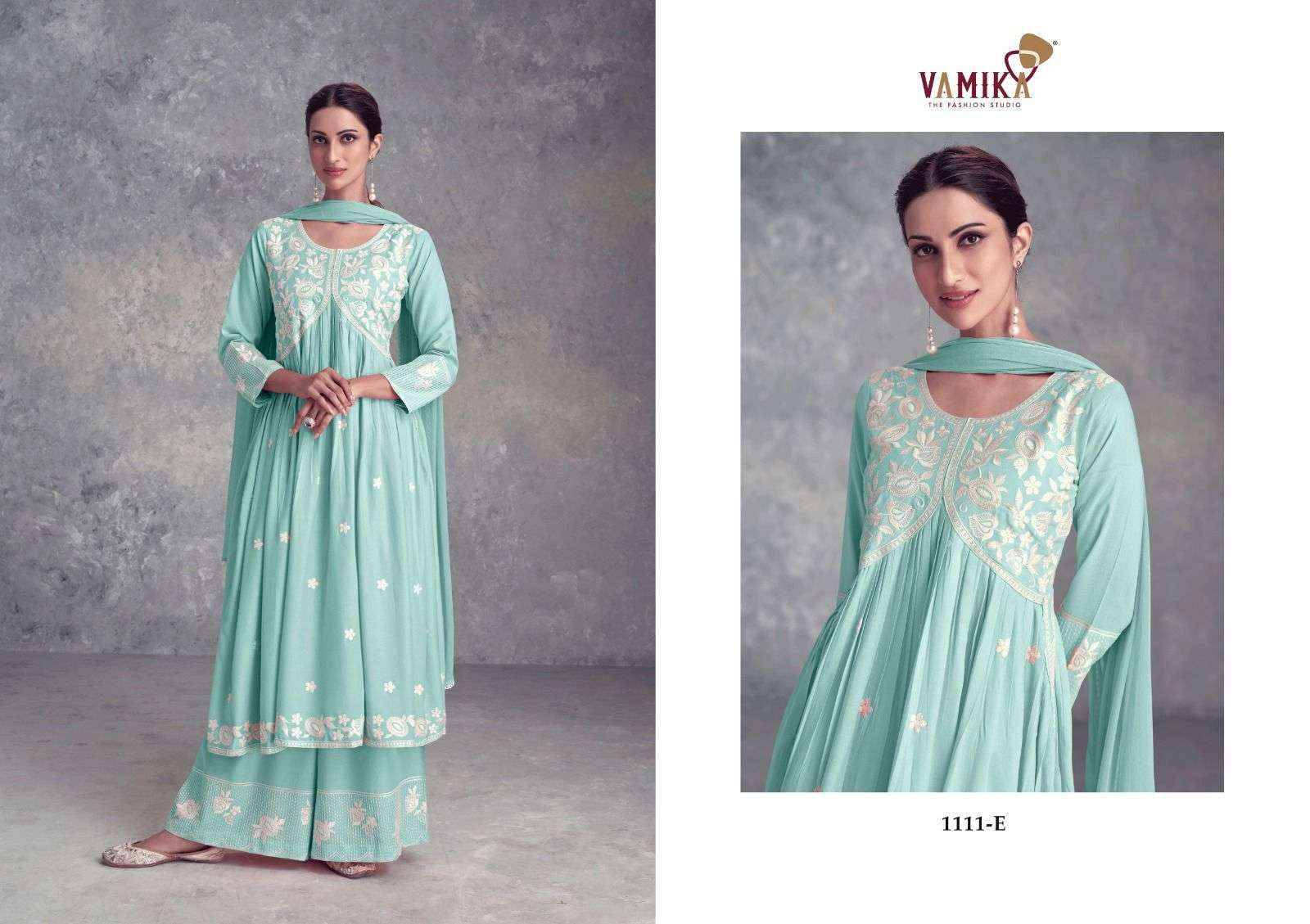 AADHIRA VOL 9 by Vamika nx 1111 A to 1111 E Series Designer Stylish Fancy Colorful Beautiful Party Wear & Ethnic Wear Collection lukhnowi readymade suits At Wholesale Price