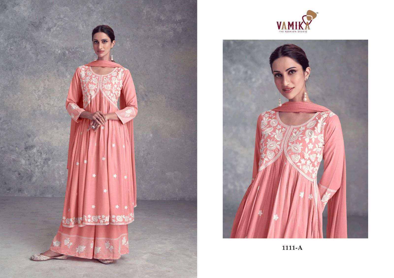 AADHIRA VOL 9 by Vamika nx 1111 A to 1111 E Series Designer Stylish Fancy Colorful Beautiful Party Wear & Ethnic Wear Collection lukhnowi readymade suits At Wholesale Price