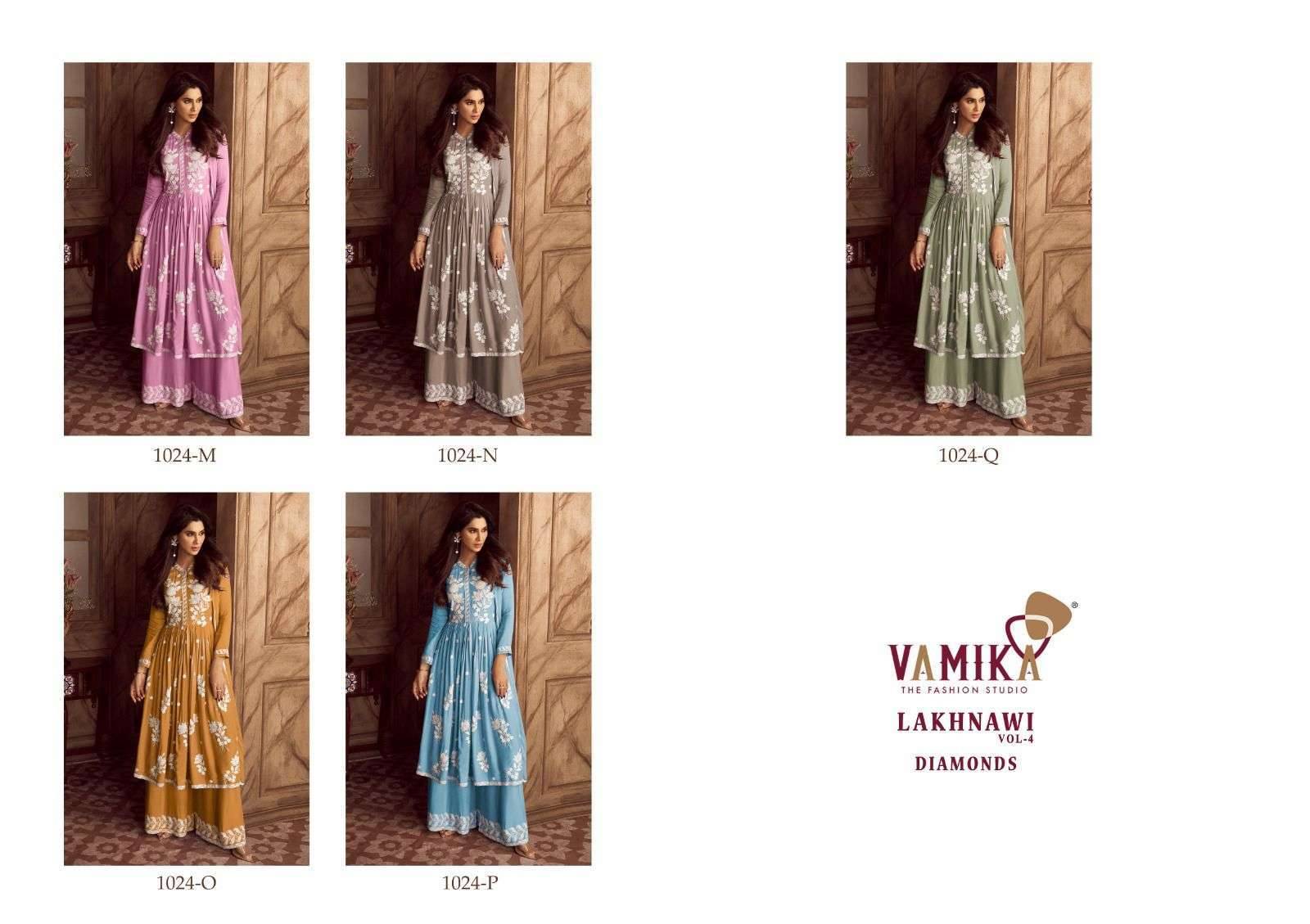 LAKHNAWI VOL 4 by Vamika nx 1024 M to 1024 Q Series Designer Stylish Fancy Colorful Beautiful Party Wear & Ethnic Wear Collection lukhnowi readymade suits At Wholesale Price