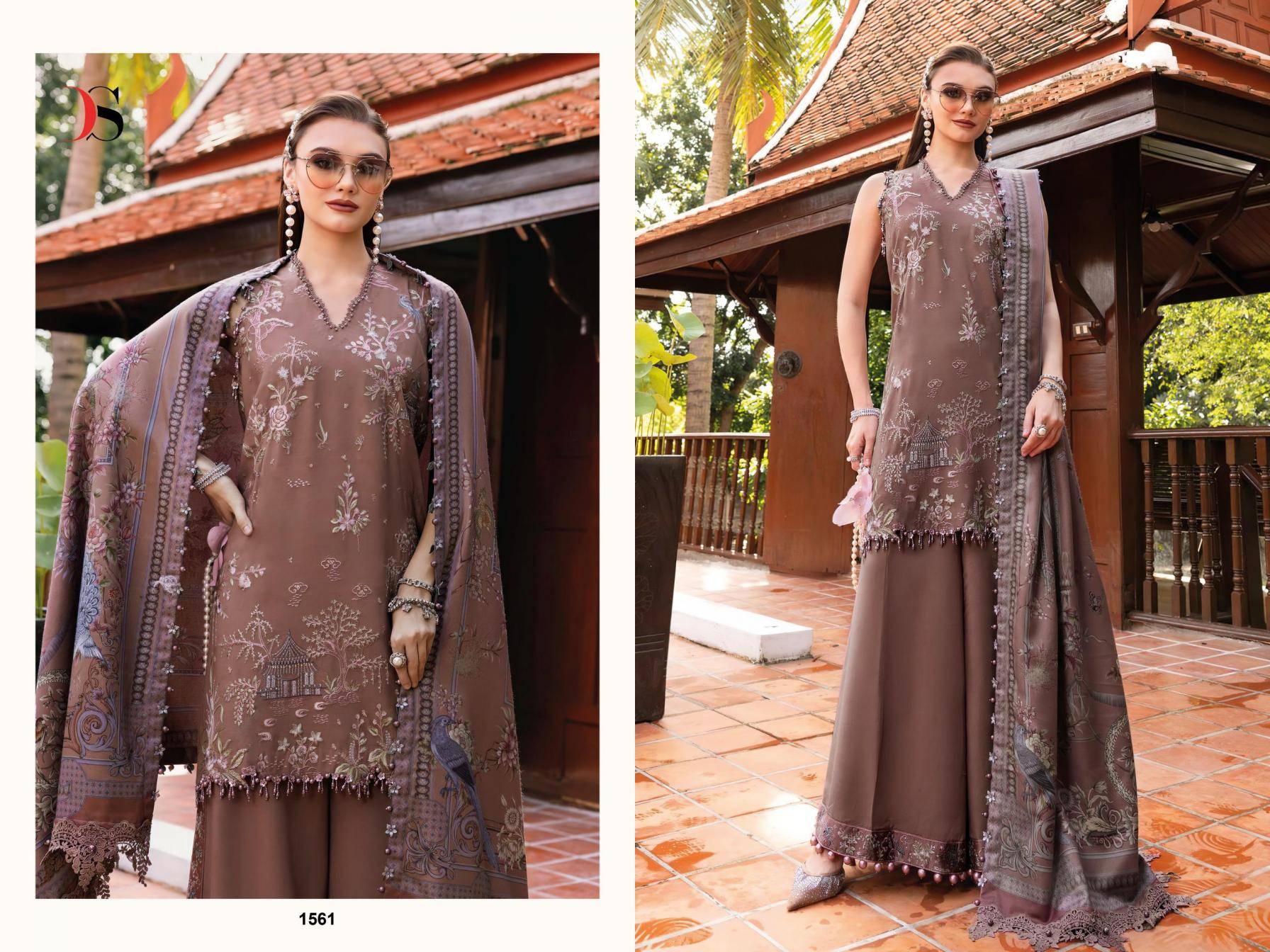  MARIA B PREMIUM EMBROIDERED REYON 5 BY DEEPSY SUITS 1561 TO 1566 Series Pakistani Stylish Beautiful Colourful Printed & Embroidered Party Wear & Occasional Wear Pure Viscose Rayon Dresses At Wholesale Price