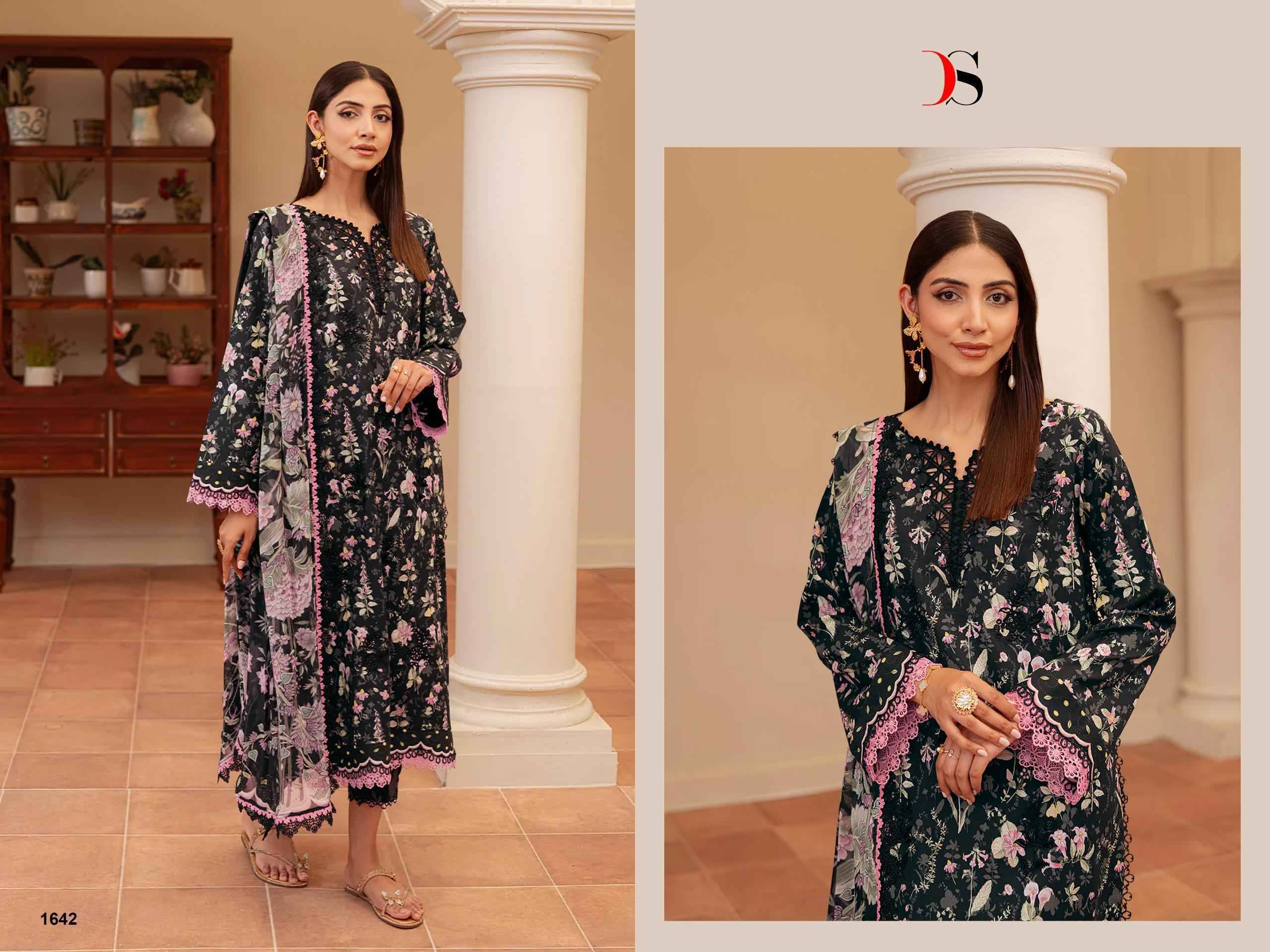 Jade Flora Vol 3 BY DEEPSY SUITS 1641 TO 1648 Series Pakistani Stylish Beautiful Colourful Printed & Embroidered Party Wear & Occasional Wear Pure cotton Dresses At Wholesale Price