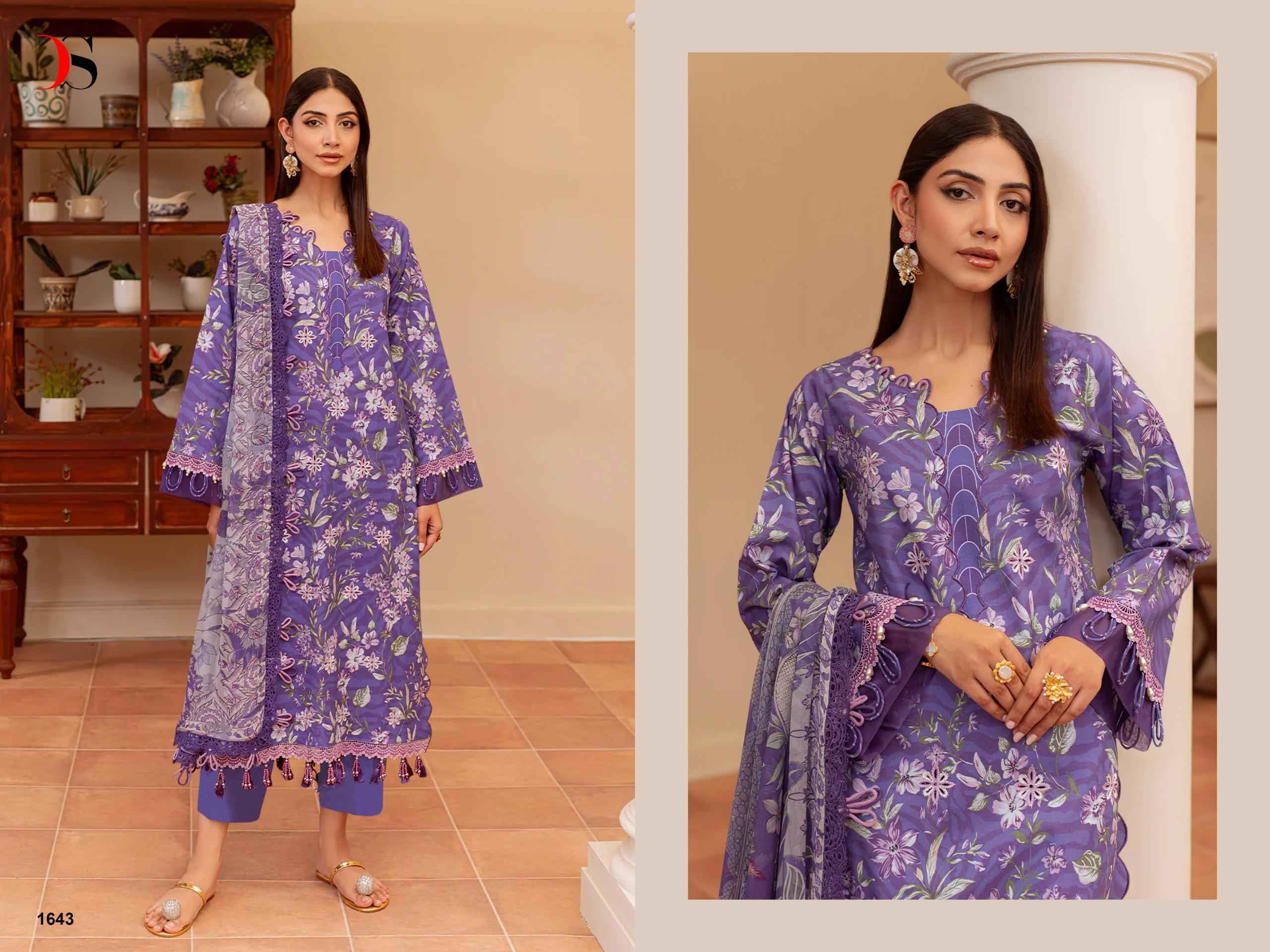 Jade Flora Vol 3 BY DEEPSY SUITS 1641 TO 1648 Series Pakistani Stylish Beautiful Colourful Printed & Embroidered Party Wear & Occasional Wear Pure cotton Dresses At Wholesale Price