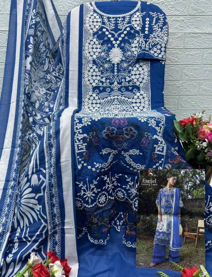 Esmel Luxury Lawn BY DEEPSY 1661 TO 1666 SERIES Pakistani Stylish Beautiful Colourful Printed & Embroidered Party Wear & Occasional Wear Pure cotton Dresses At Wholesale Price