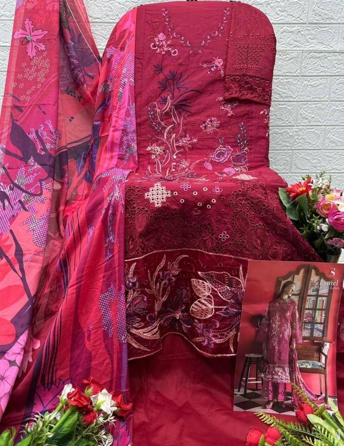 Esmel Luxury Lawn BY DEEPSY 1661 TO 1666 SERIES Pakistani Stylish Beautiful Colourful Printed & Embroidered Party Wear & Occasional Wear Pure cotton Dresses At Wholesale Price