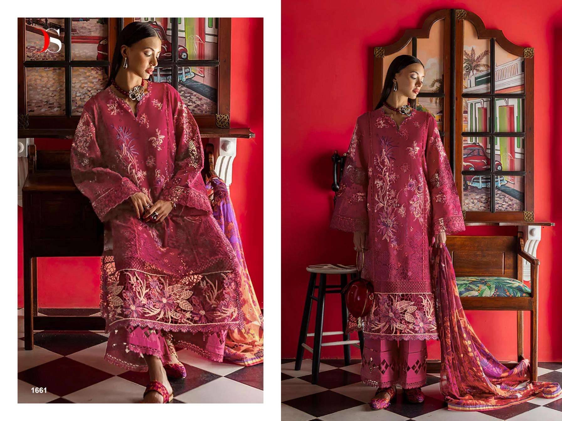 Esmel Luxury Lawn BY DEEPSY 1661 TO 1666 SERIES Pakistani Stylish Beautiful Colourful Printed & Embroidered Party Wear & Occasional Wear Pure cotton Dresses At Wholesale Price