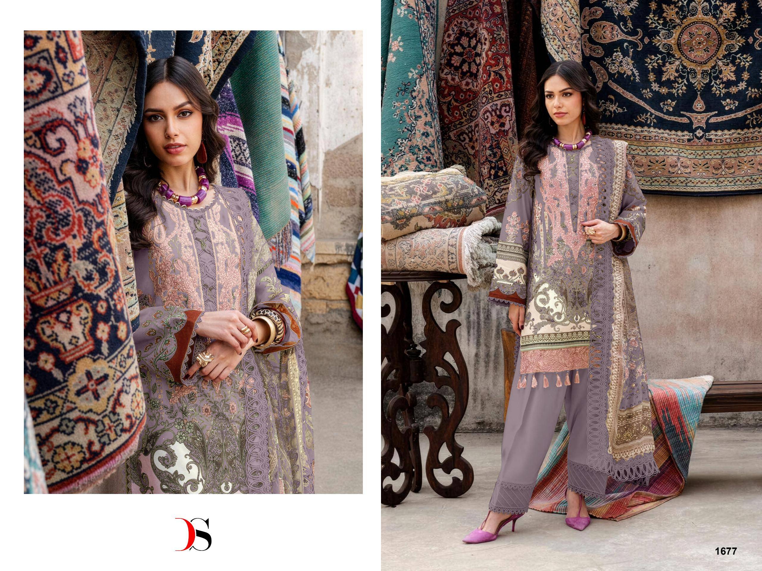 JADE BLISS LAWN 25 VOL 4 BY DEEPSY 1671 TO 1678 SERIES Pakistani Stylish Beautiful Colourful Printed & Embroidered Party Wear & Occasional Wear Pure cotton Dresses At Wholesale Price